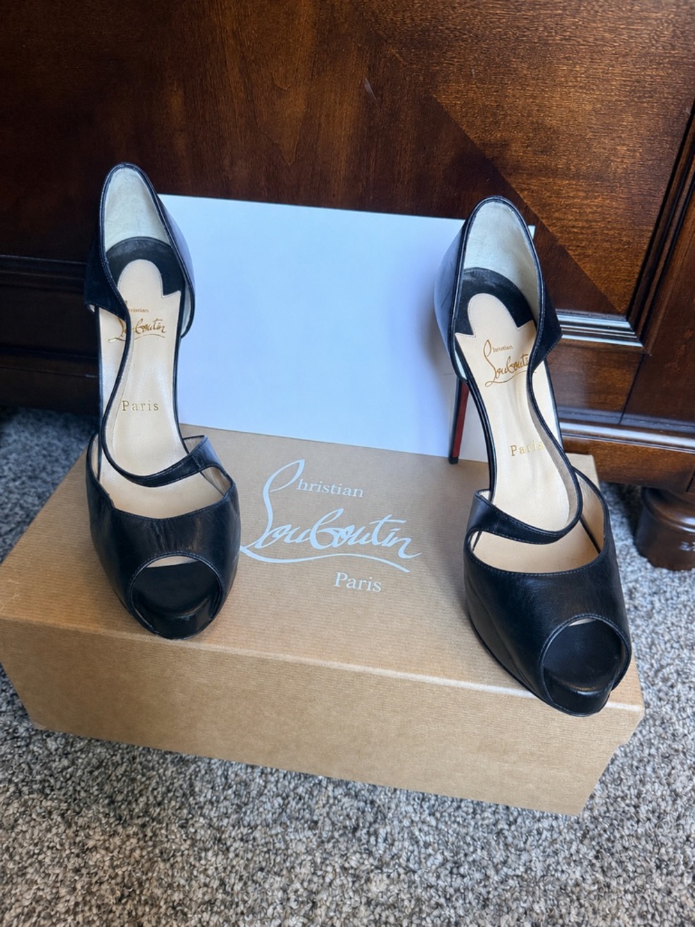 Christian Louboutin Women's Black Catchy two peep hole heel